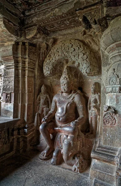 2006 Matanga Yaksha God Prosperity Ellora Cave Indra Sabha Aurangabad — Stok fotoğraf