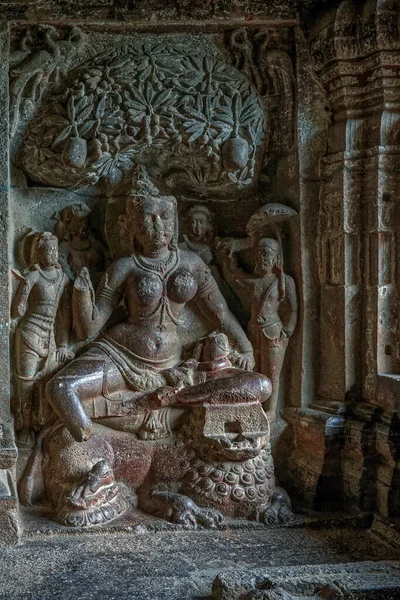 2006 Statue Siddhaika Yakshini Ellora Cave Indra Sabha Aurangabad Maharashtra — Stockfoto