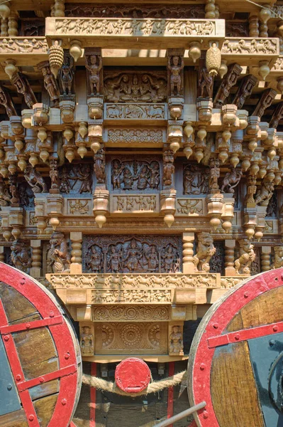 2013 Close Wooden Chariot Udupi Sri Krishna Temple Karnataka India —  Fotos de Stock