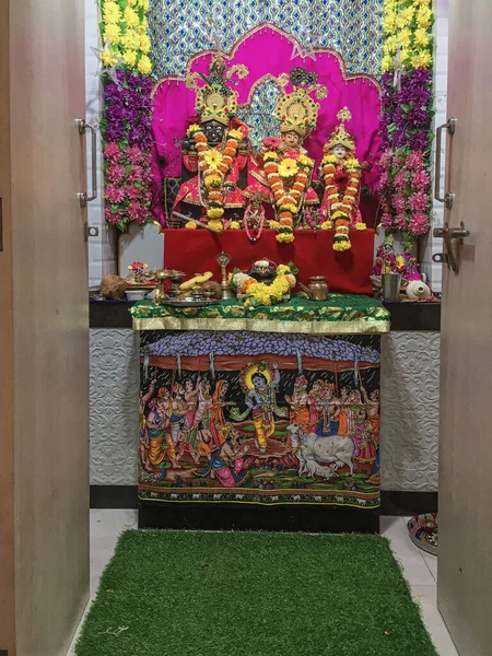 2022 Decoration Occasion Shri Krishn Janmasthmi Utsav Ranchhodrai Temple Ghatkoper — Stockfoto
