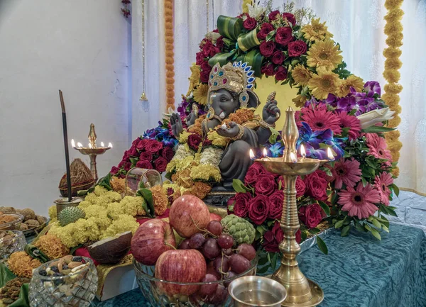 Aug 2022 Idol Lord Ganesh Decoration Ashtavinayak Home Worshiping Ganapati — Stock fotografie