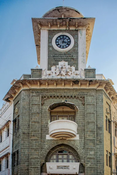 2009 Antiguo Reloj Chandrabhaga Torre Construida Gadhda Distrito Bhavnagar Saurashtra — Foto de Stock
