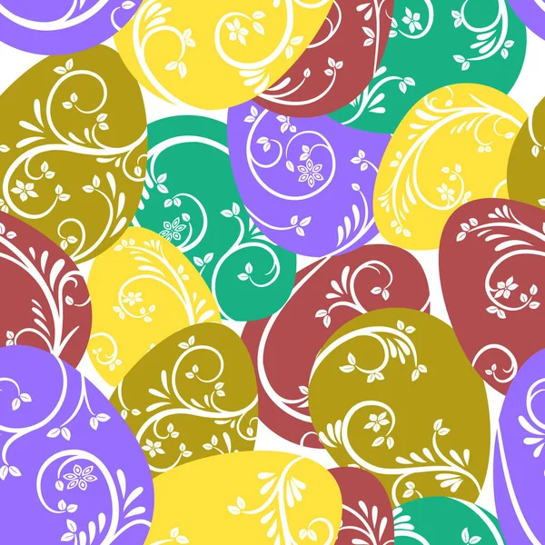 Patrón Sin Costuras Huevos Multicolores Con Hermoso Patrón Elegante Diseño — Vector de stock