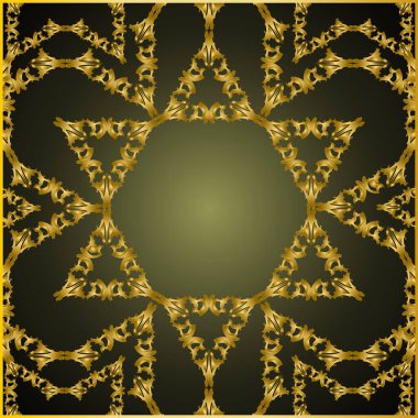 Abstract background with star of David. Star of David with rich filigree ornament. Golden Star. Elegant vector design for decorative greeting cards, stencil, gift box, paper, metal cutting. vector illustration