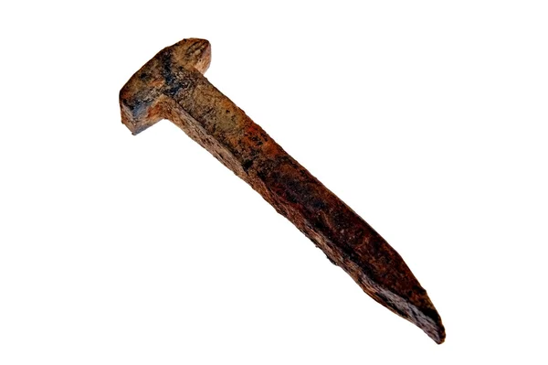 Very old and rusty railroad spike — Stock Photo, Image
