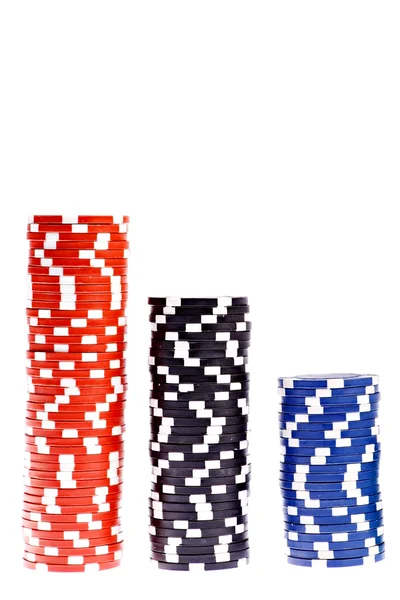 Casino barevné poker žetony — Stock fotografie