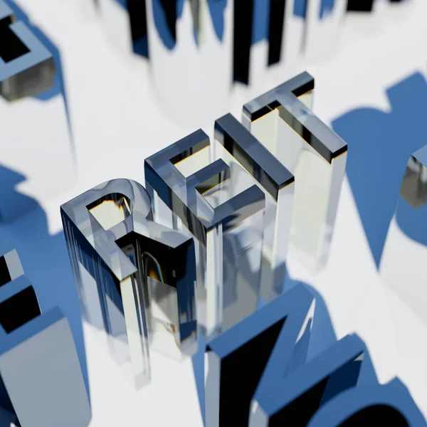 Imagem conceitual da sigla de negócio REIT como Real Estate Investment Trust. Renderização 3d — Fotografia de Stock