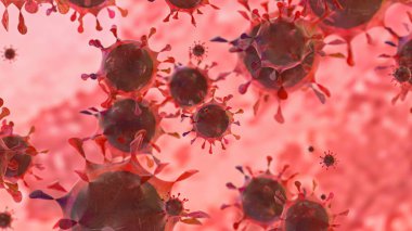 Coronavirus 2019-nCov romanı Coronavirus konsepti Asya gribi salgını ve koronavirüs gribi salgını için sorumludur. Mikroskop virüsü yaklaşıyor. 3d oluşturma