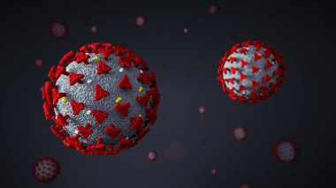 Coronavirus 2019-nCov romanı Coronavirus konsepti grip salgını ve koronavirüs gribi salgını kadar tehlikeli. Mikroskop virüsü yaklaşıyor. 3D görüntüleme. 3d illüstrasyon