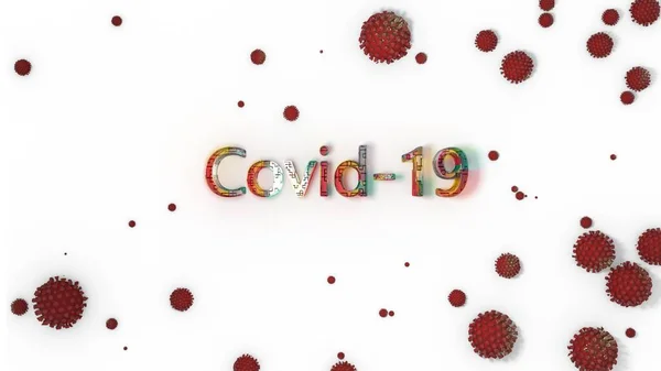 Inscription COVID-19 na bílém pozadí. 3D vykreslování — Stock fotografie