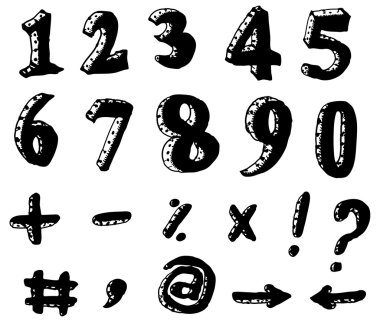 sayılar ve matematik öğeleri doodle