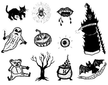 korku ve halloween Icons set