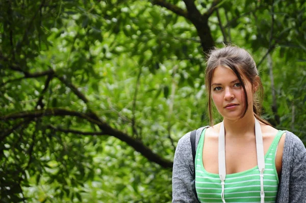 Portrait of brown hair girl — Stock Photo, Image