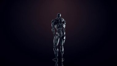 Üzgün Robot karanlık arka planda izole edildi