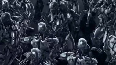 Robotlar birbirleriyle flört ediyorlar. Kapatın.