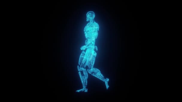 Chodzący hologram robota — Wideo stockowe