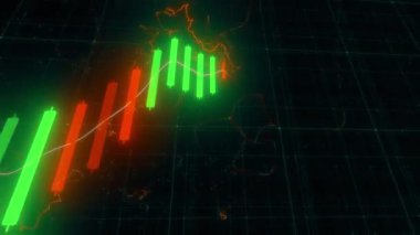 Borsada Yeşil Mum Şekerlerini Yükselt. Yüksek kalite 4k görüntü