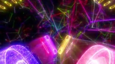 Müzik Kulaklığı Trip VJ döngüsünün 3d animasyonu