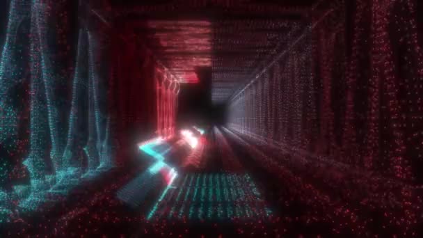 Animation Des Abstrakten Digitalen Tunnels — Stockvideo
