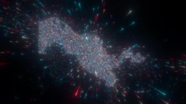 Özbekistan 'ın soyut haritası. Yüksek kalite 4k görüntü