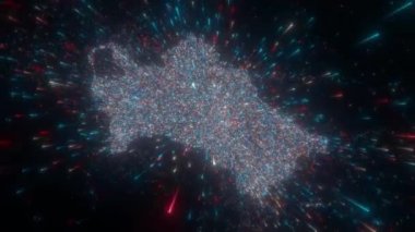 Türkmenistan 'ın soyut haritası. Yüksek kalite 4k görüntü