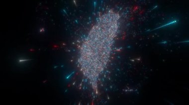 Tayvan 'ın soyut haritası. Yüksek kalite 4k görüntü