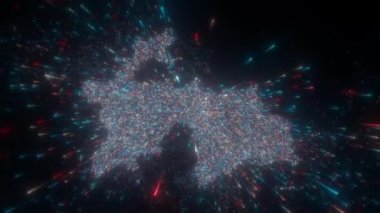Tacikistan 'ın soyut haritası. Yüksek kalite 4k görüntü