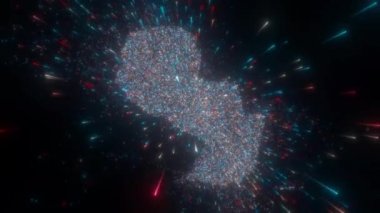 Paraguay 'ın soyut haritası. Yüksek kalite 4k görüntü