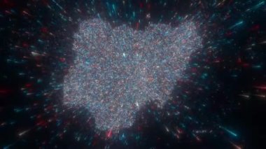 Nijerya 'nın soyut haritası. Yüksek kalite 4k görüntü