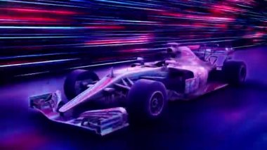 Tünelde Yüksek Hız F1 Araba Yolculuğu. Yüksek kalite 4k görüntü