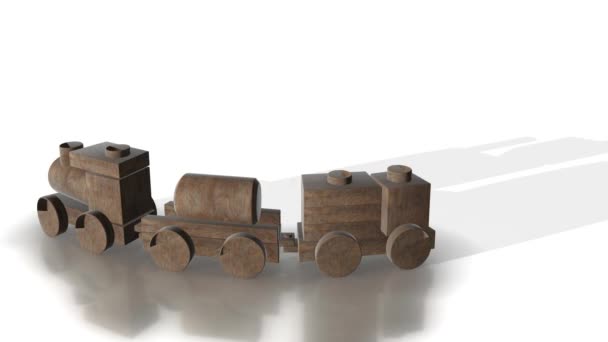 儿童木玩具火车 高质量的4K镜头 — 图库视频影像