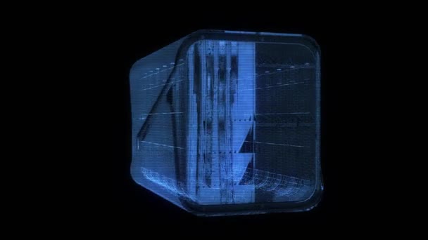 Futuristisch Crate Hologram Hoge Kwaliteit Beeldmateriaal — Stockvideo