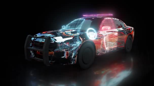 Carro Polícia Xerife Com Luzes Azuis Vermelhas Imagens Alta Qualidade — Vídeo de Stock