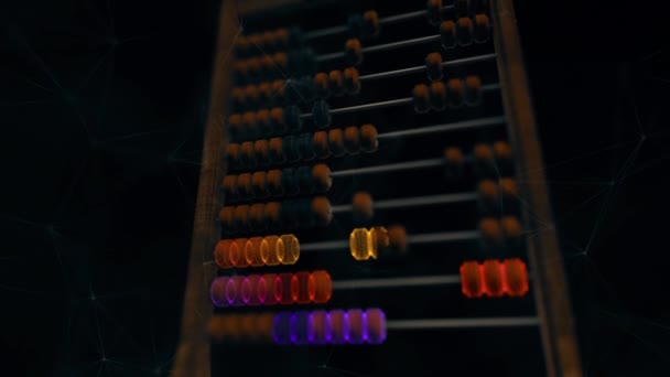 Abacus Con Partículas Digitales Imágenes Alta Calidad — Vídeos de Stock