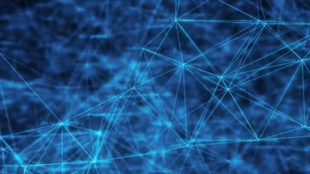 Plexo Conexão Rede Contabilidade Online Linhas Conexão Rede Futurista Azul — Vídeo de Stock