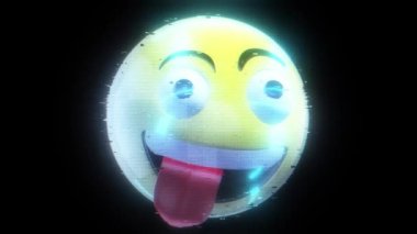 Mutlu Emoji Hologramı 4k. Yüksek kalite 4k görüntü