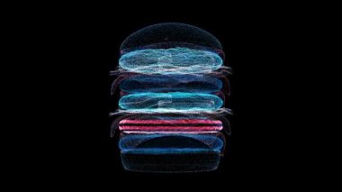 Holografik Büyük Hamburger 4k. Yüksek kalite 4k görüntü