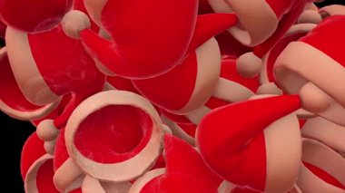 Santa Claus Christmas Hats 4k. High quality 4k footage
