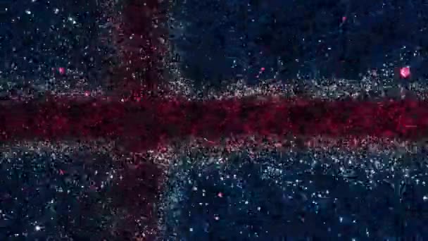 Iceland Flag Abstract Particles High Quality Footage — Stock video