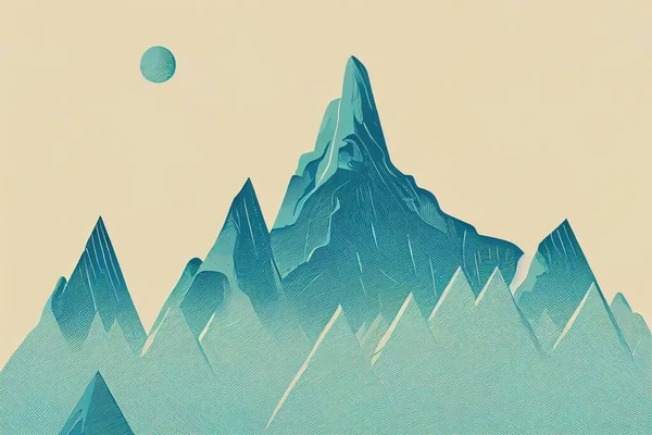 Mountain illustration, outdoor adventure , graphic for t-shirt prints, posters and other uses, toon style, cartoon style