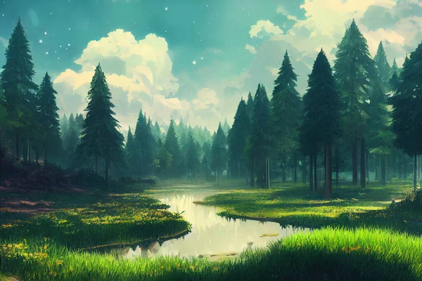 floresta anime - Pesquisa Google  Night forest, Fantasy forest