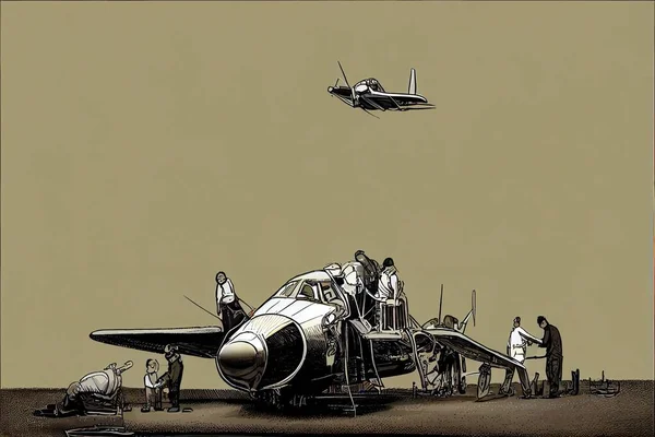 Aircraft Mechanic. High quality 2d illustration