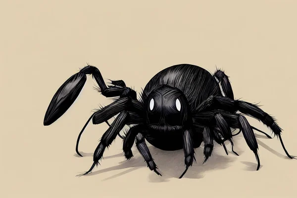 Black color cute spider. High quality 2d illustration