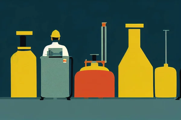 Chemical Equipment Operators and Tenders ,Cartoon illustration V1 High quality 2d illustration
