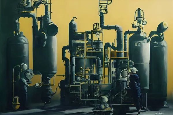 Chemical Equipment Controllers and Operators ,Painting style V2 High quality 2d illustration