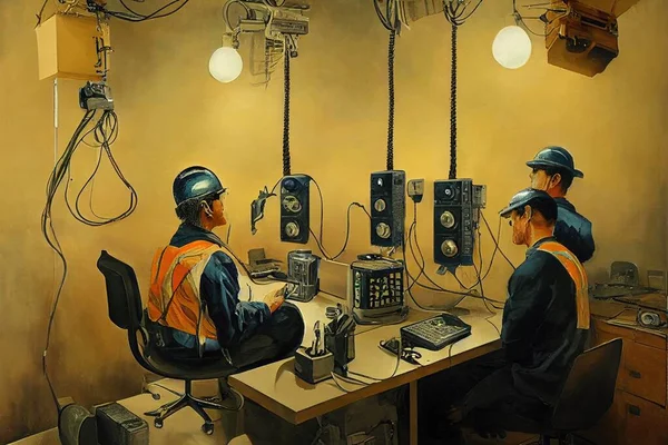 Communications Equipment Operators, All Other ,Painting style V1 High quality 2d illustration