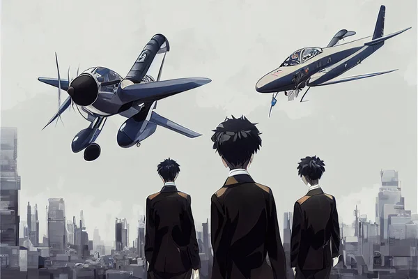 Commercial Pilots ,Anime style illustration V1 High quality 2d illustration