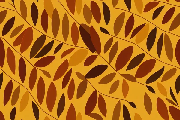 Seamless pattern with autumn leaves in orange, beige, brown and yellow. Perfect for wallpaper, gift paper, pattern fill, web page background, autumn greeting cards.