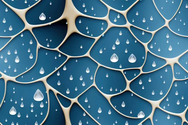 Falling rain drops water seamless pattern, blue colored repeat endless background, dew water dripping.