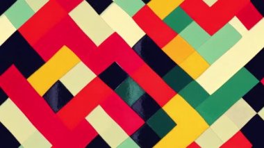 Beyaz zemin üzerinde gözyaşı damlası kareleri olan kusursuz bir retro-renkli animasyon. Soyut konsantre dekoratif elementler. Grafiksel tekstil animasyonu. Hazırla.